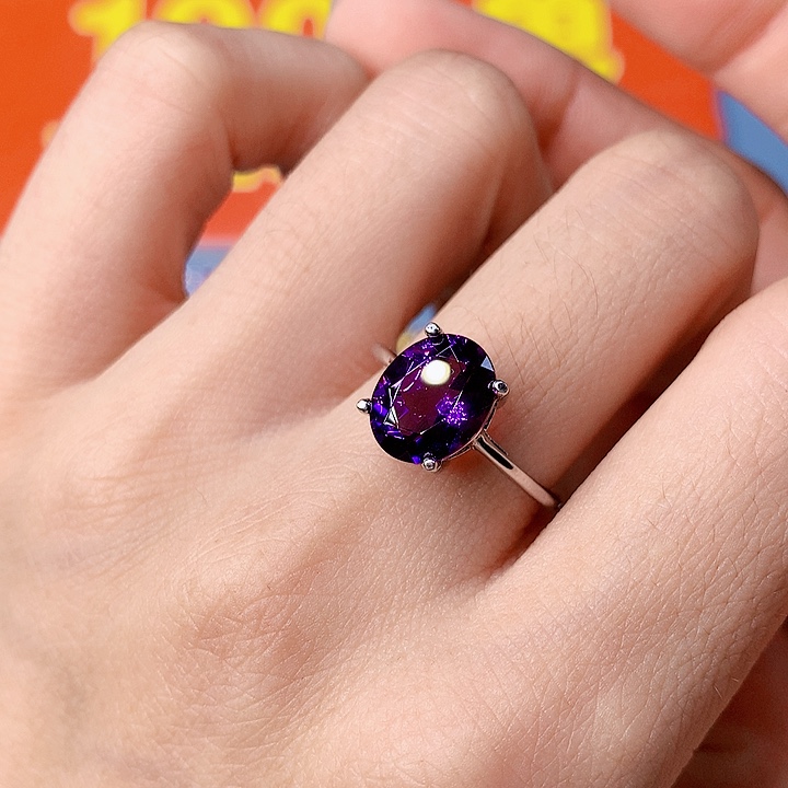 紫晶戒指银S925镶嵌11111111