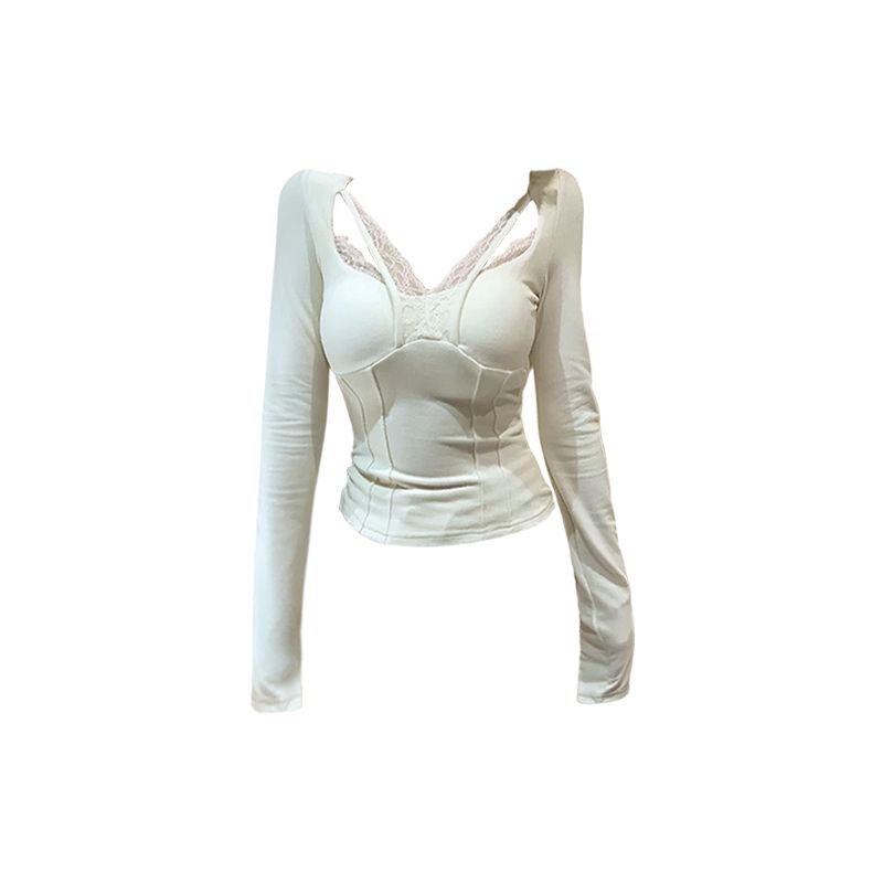 胖鑫【甜心女孩】少女风纯欲性感内搭甜美蕾丝打底上衣内搭女3239