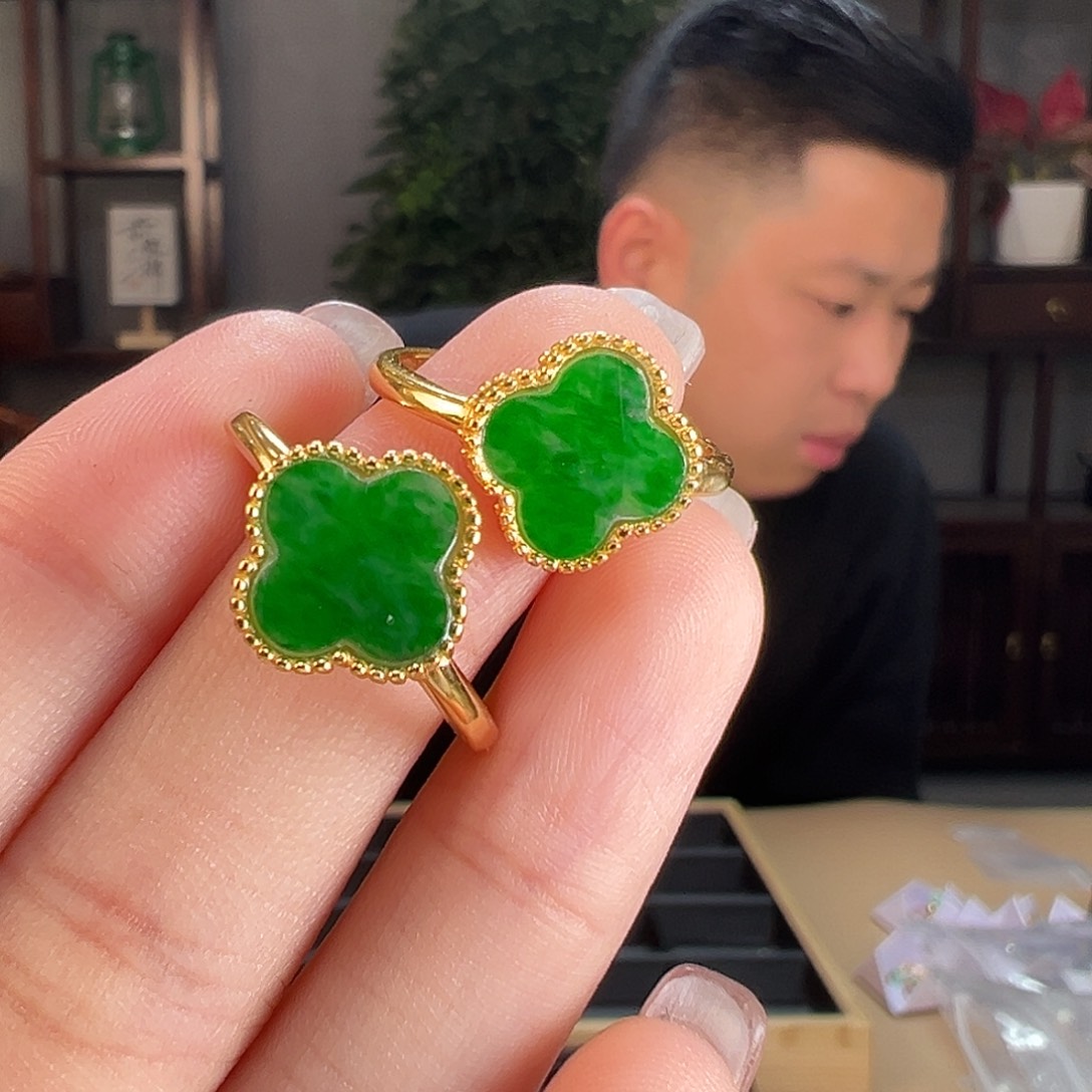 翡翠戒指银S925镶嵌多样性发货一个 