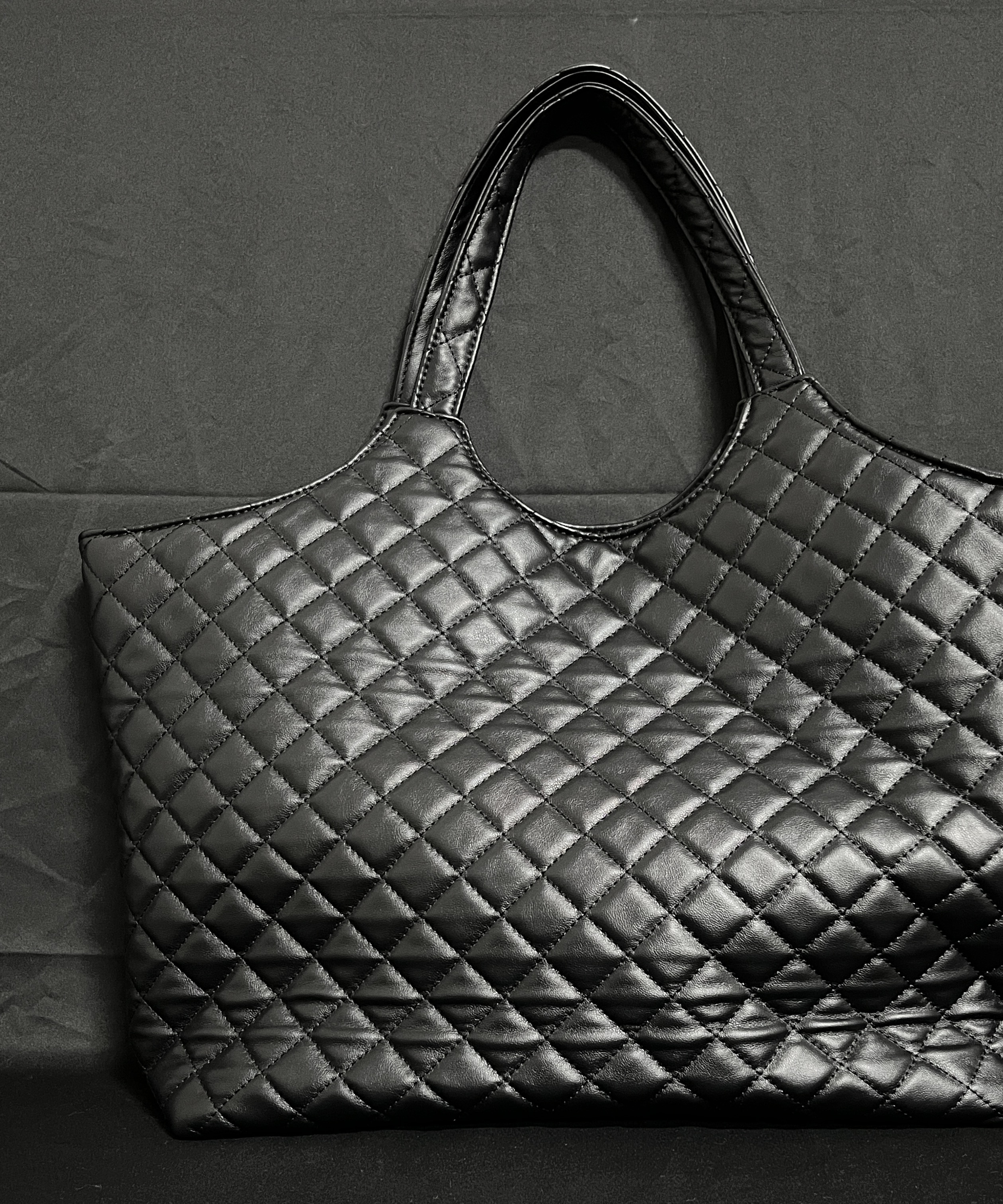 LQ-WITH-QUEEN真皮女包大购物袋黑色