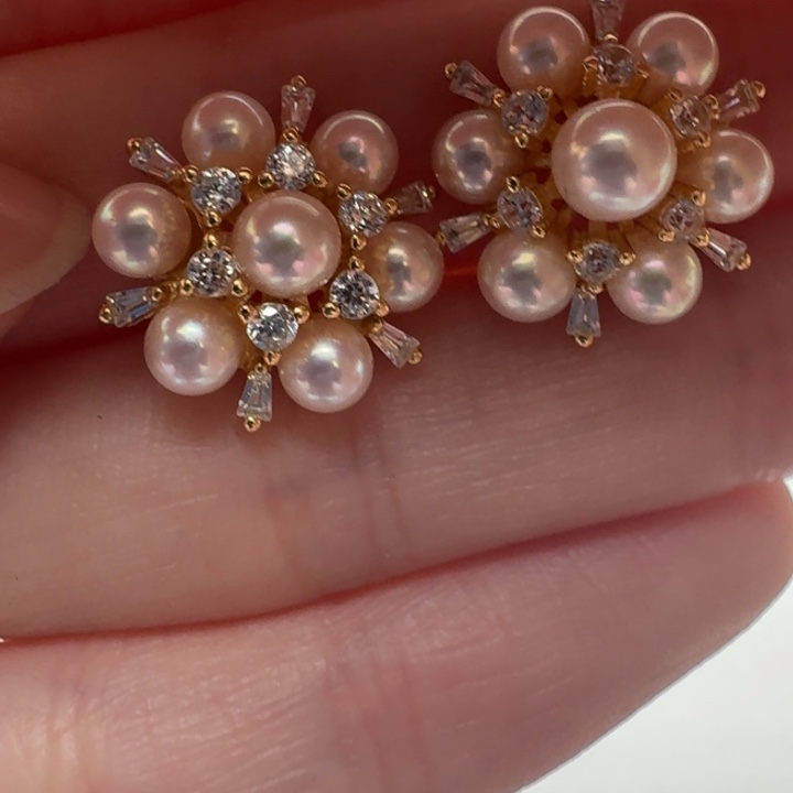 银S925镶嵌耳饰海水珍珠