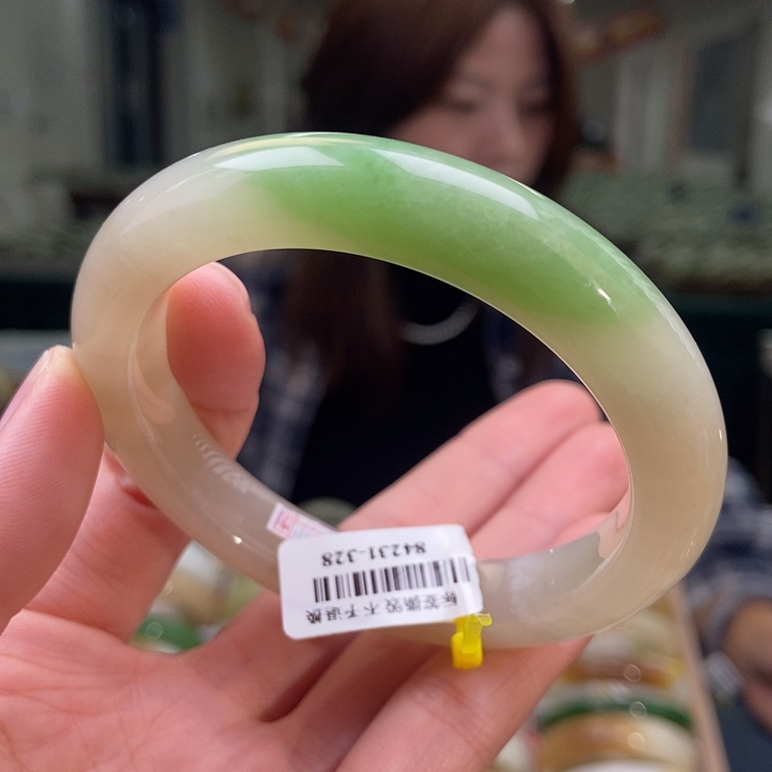 和田玉（翠青玉）手镯未镶嵌56.2