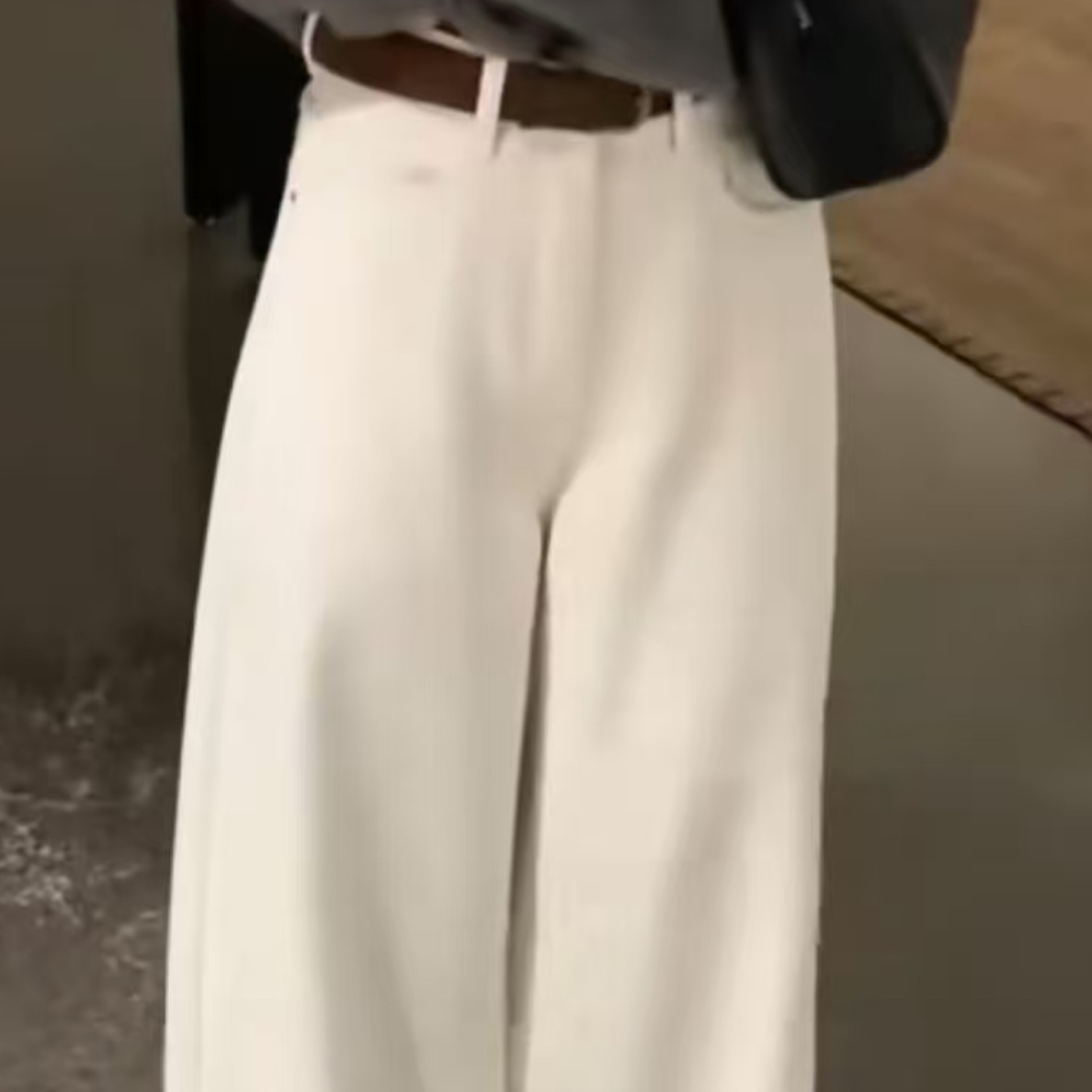 韩版高腰显瘦加绒加厚牛仔裤女宽松阔腿拖地长裤冬季新款