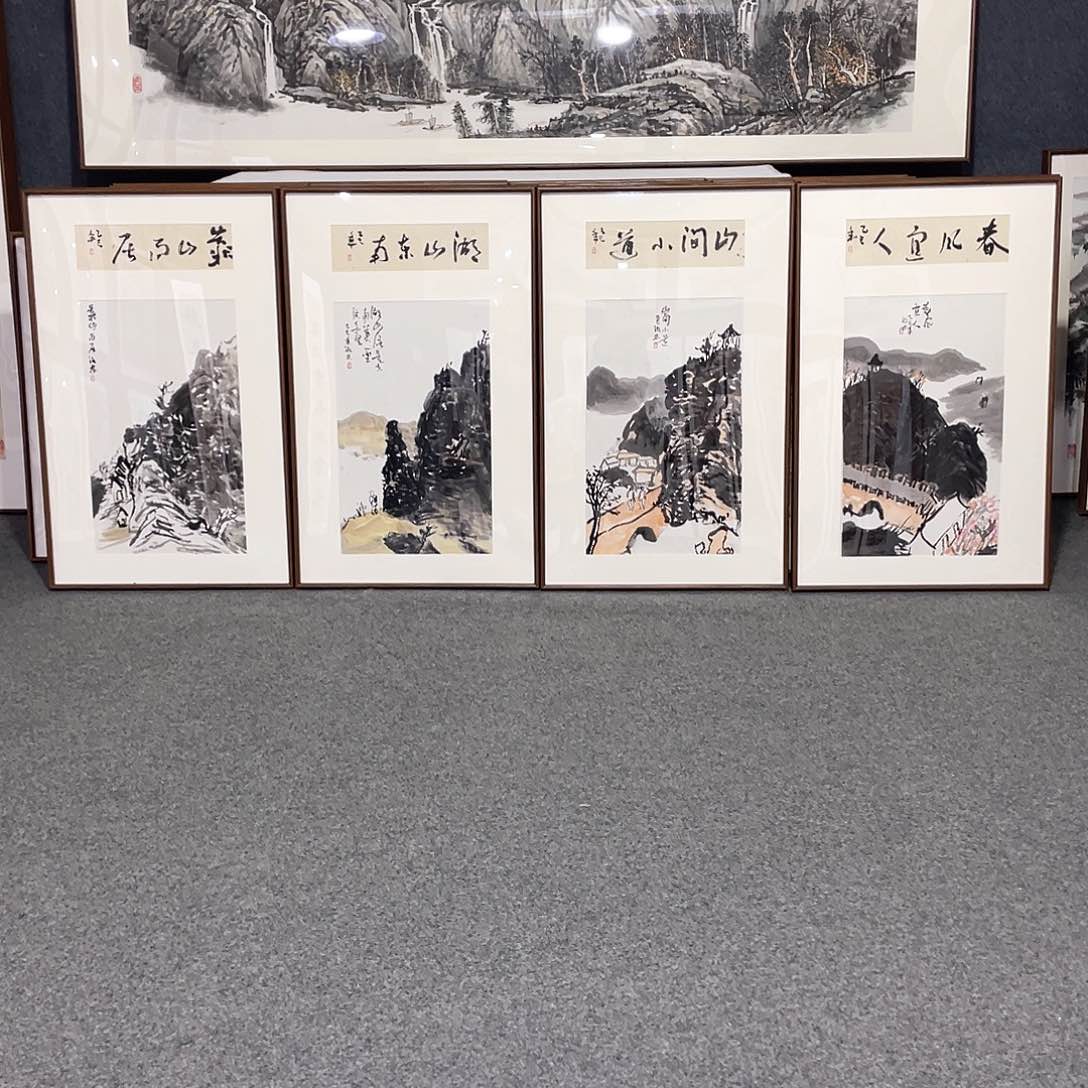 国画手绘画作品带框