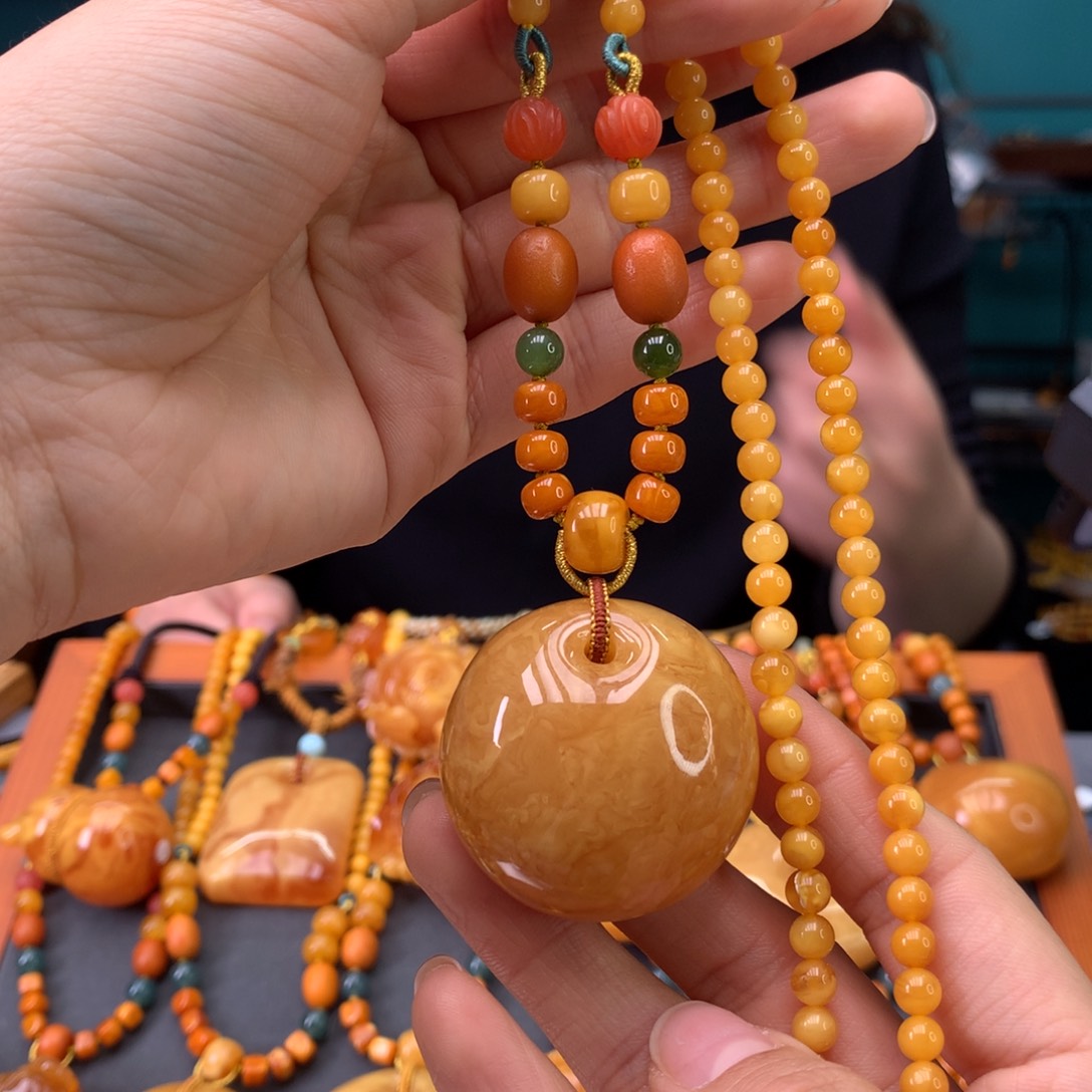 蜜蜡未镶嵌颈饰天然