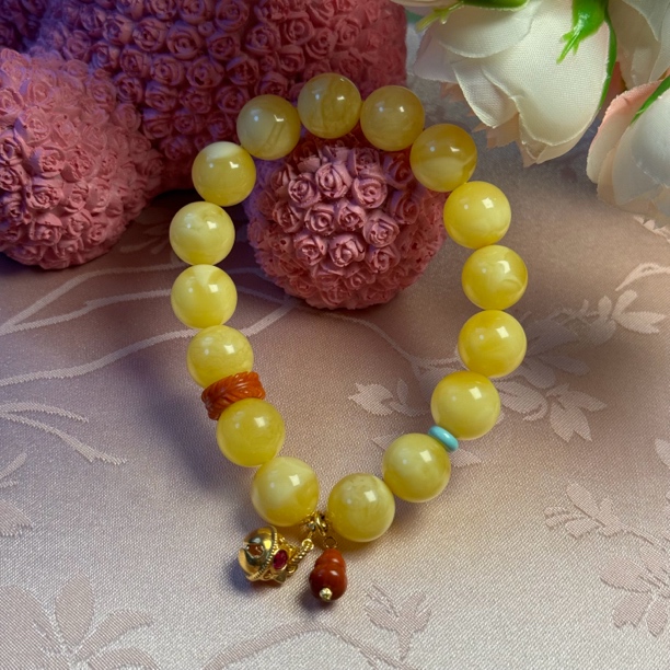 【玉涵珠宝】18K蜜蜡手串779