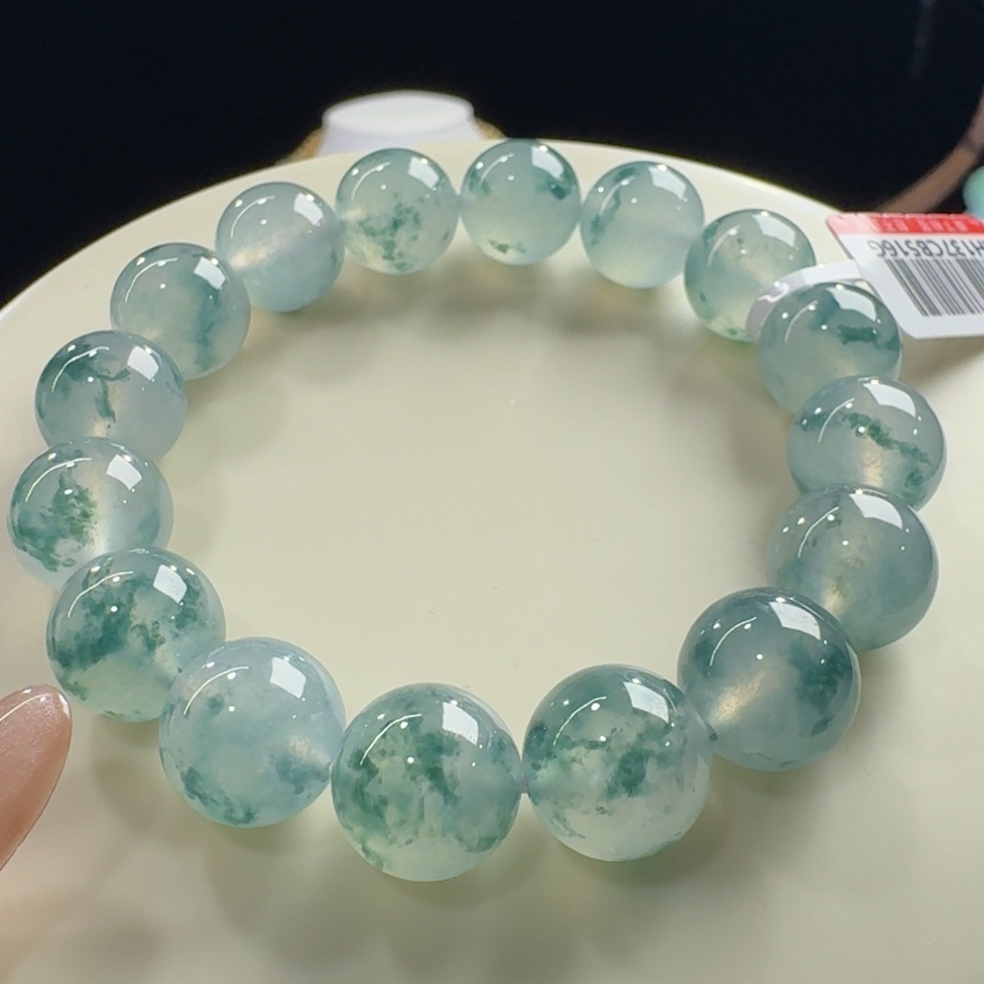 未镶嵌手链翡翠巨巨巨漏！！冰蓝飘花单圈卡12.3mm