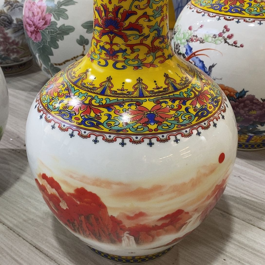 陶摆件46cm鸿运当头赏瓶