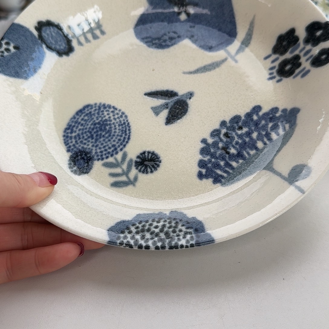 瓷片加藤真治手绘21.7厘米深盘