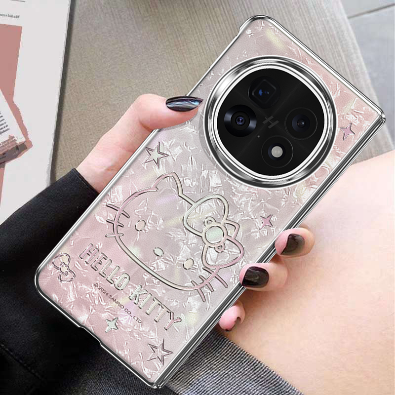 爆款适用oppo find n5贝纹闪闪KT手机壳折叠超火新款可爱高级感女