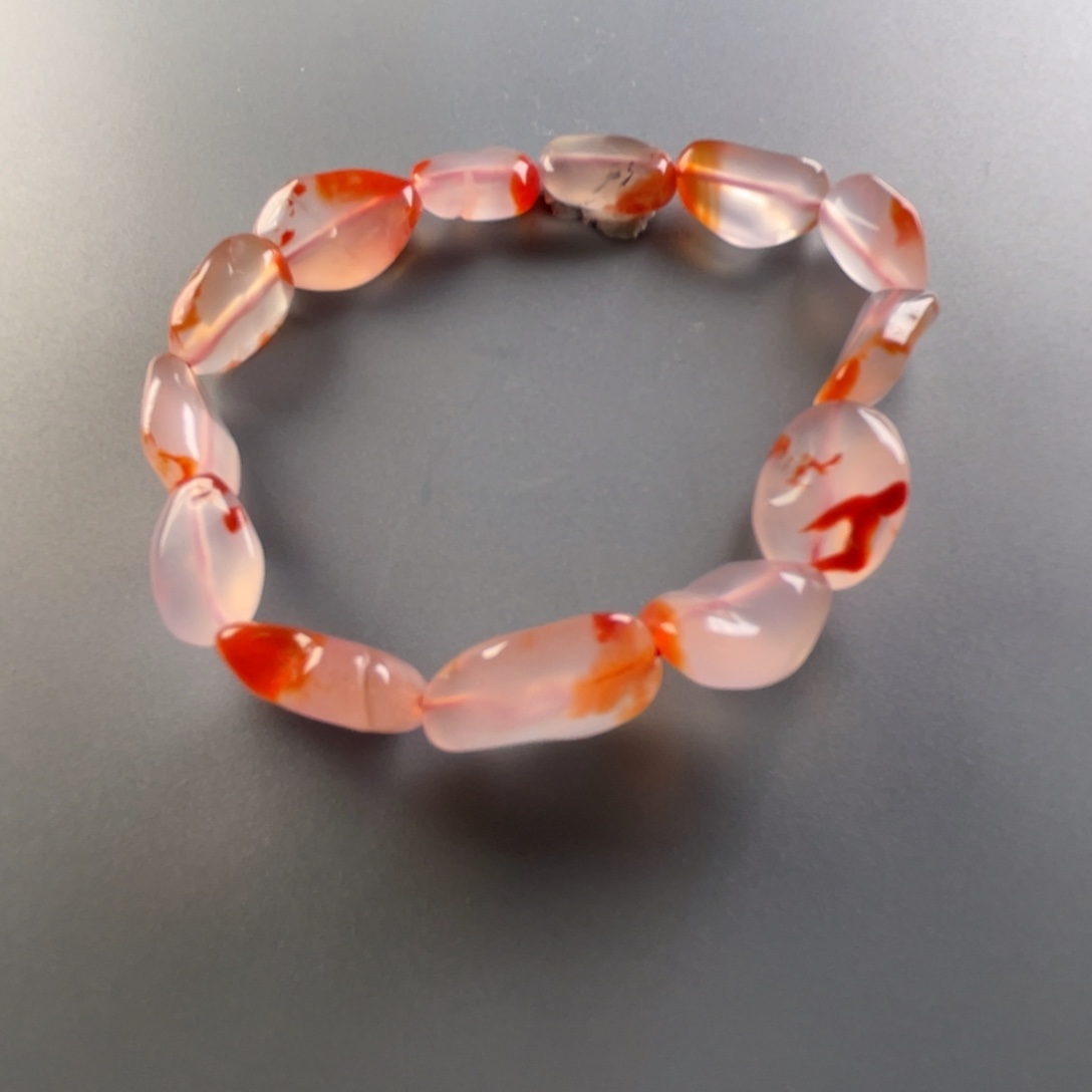 南红玛瑙保山天然原矿杨柳干掌冰飘随形手串未镶嵌