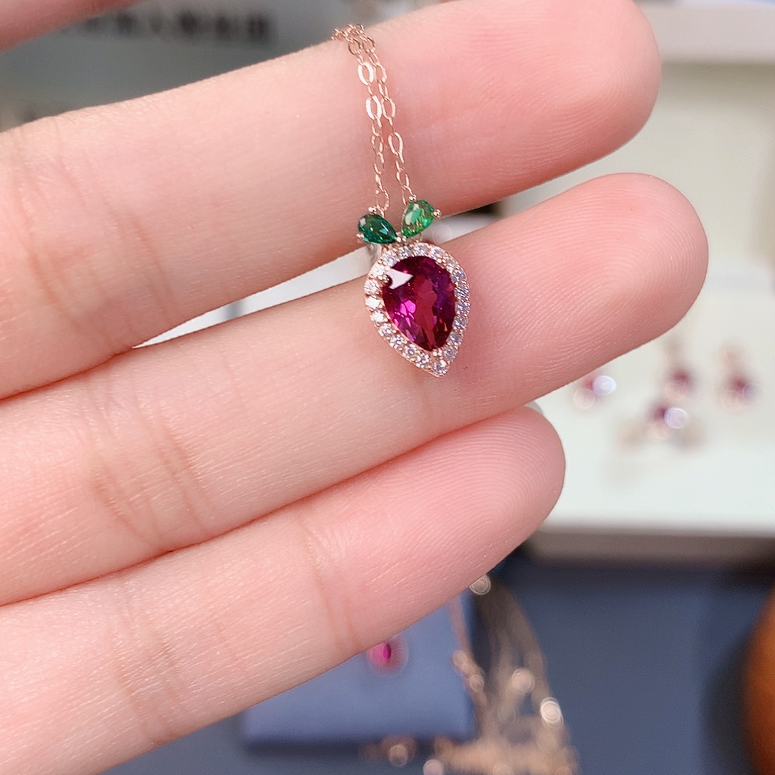 石榴石吊坠银S925镶嵌镁铝