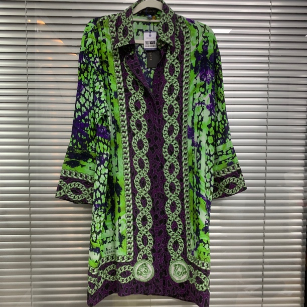99新 VERSACE/范思哲 印花衬衫裙/40码/B01992