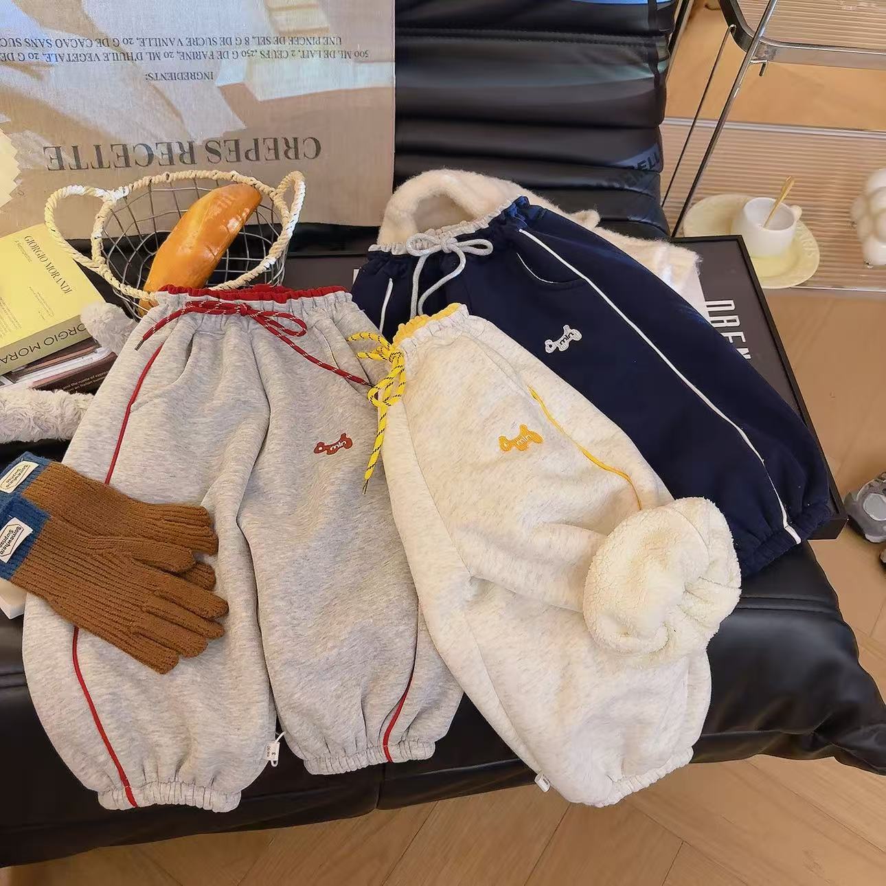 【加厚百搭不臃肿】2025秋季长绒裤儿童卫裤新款休闲洋气运动裤百搭