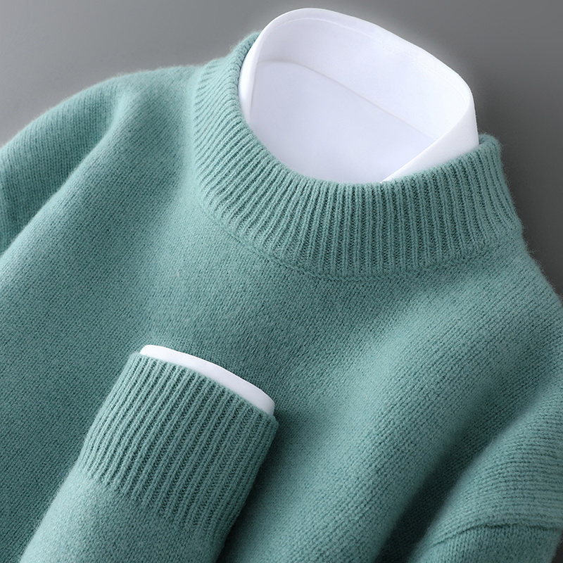 除了温暖.还有时尚~100%羊绒衫男士半高领加厚羊绒衫休闲百搭上