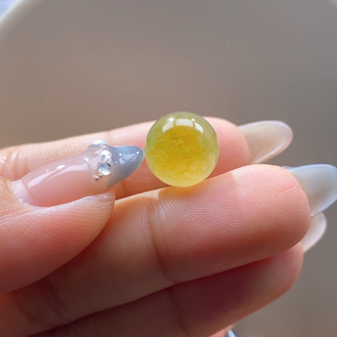 翡翠未镶嵌颈饰翡翠冰橘黄珠卡12.3