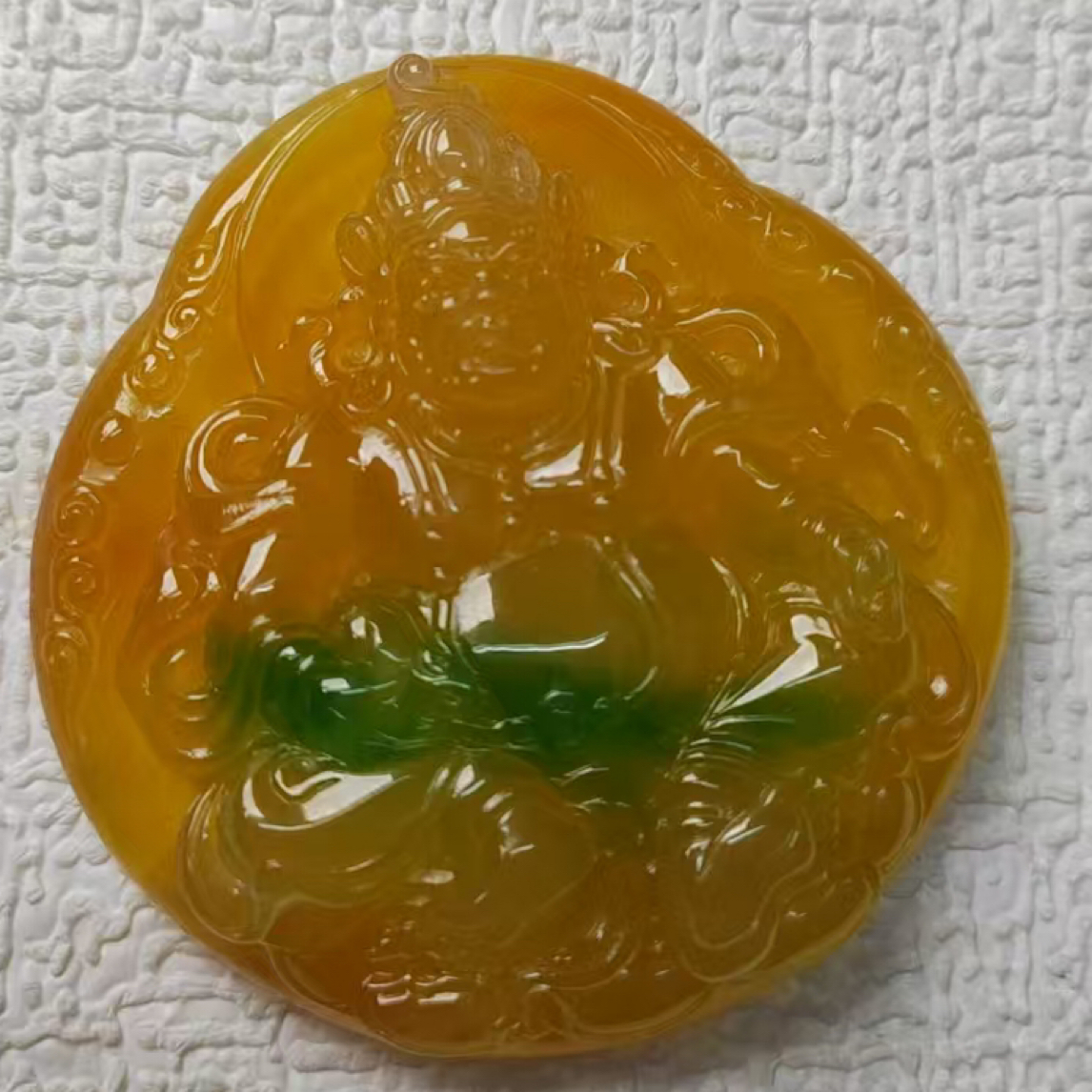 挂件黄财神精工雕刻