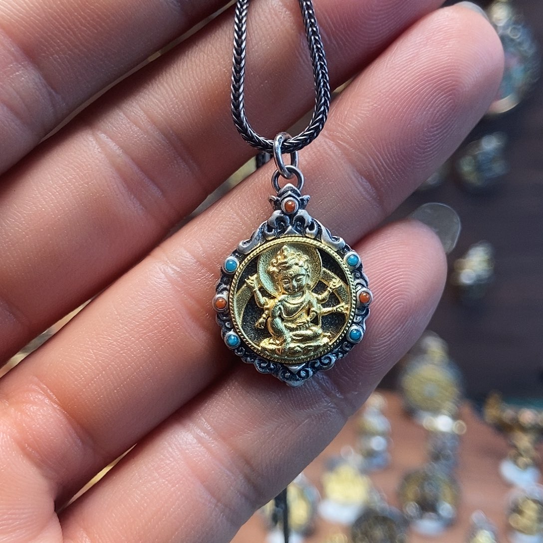 纯银千手观音纯银吊坠