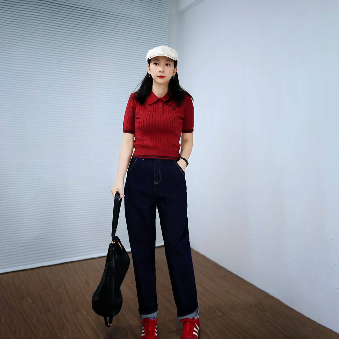 【CHENCHUN】锥形裤 新款高雅哈伦萝卜裤高腰直筒宽松妈妈牛仔裤女