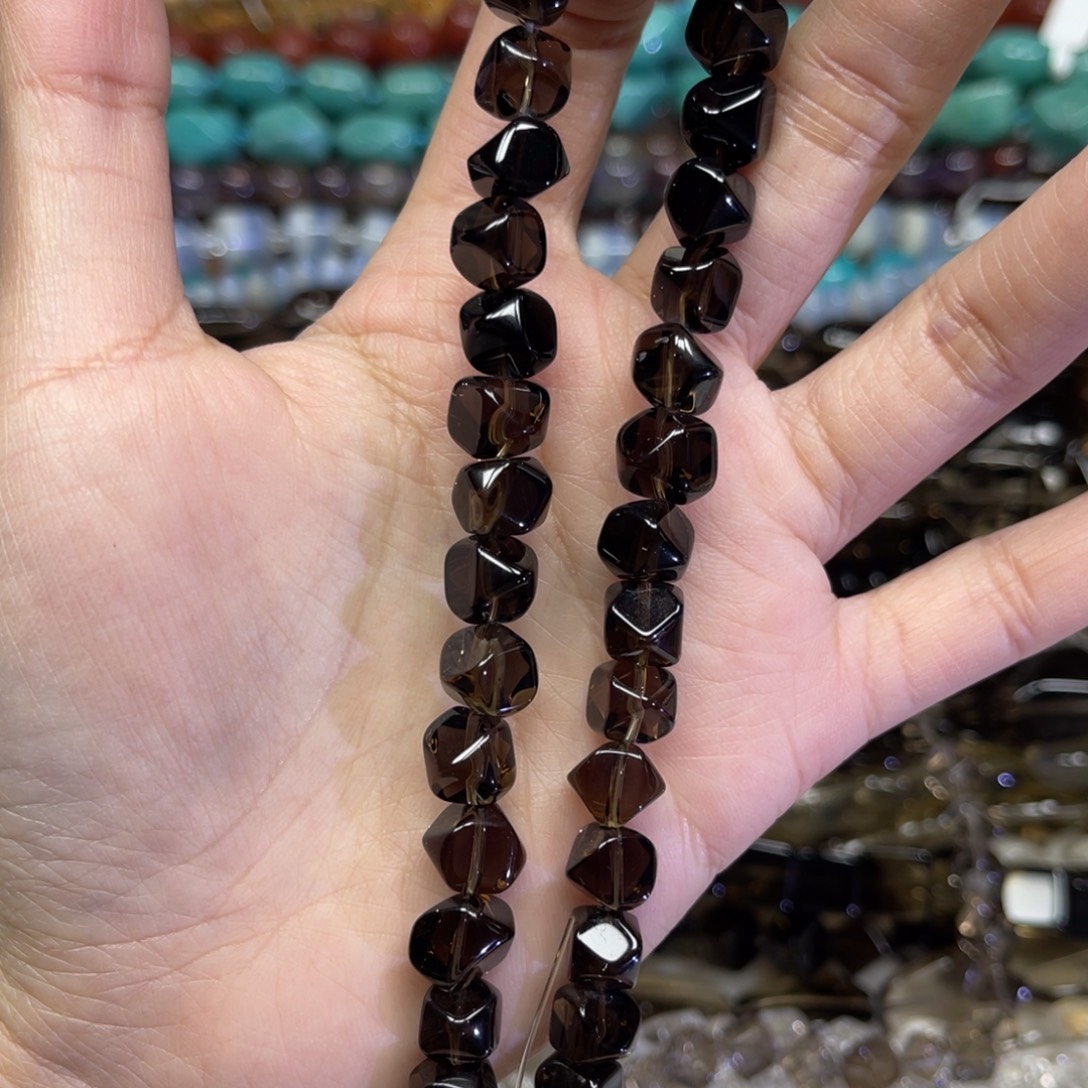 玛瑙/玉髓散珠净体茶晶卡9➕一条