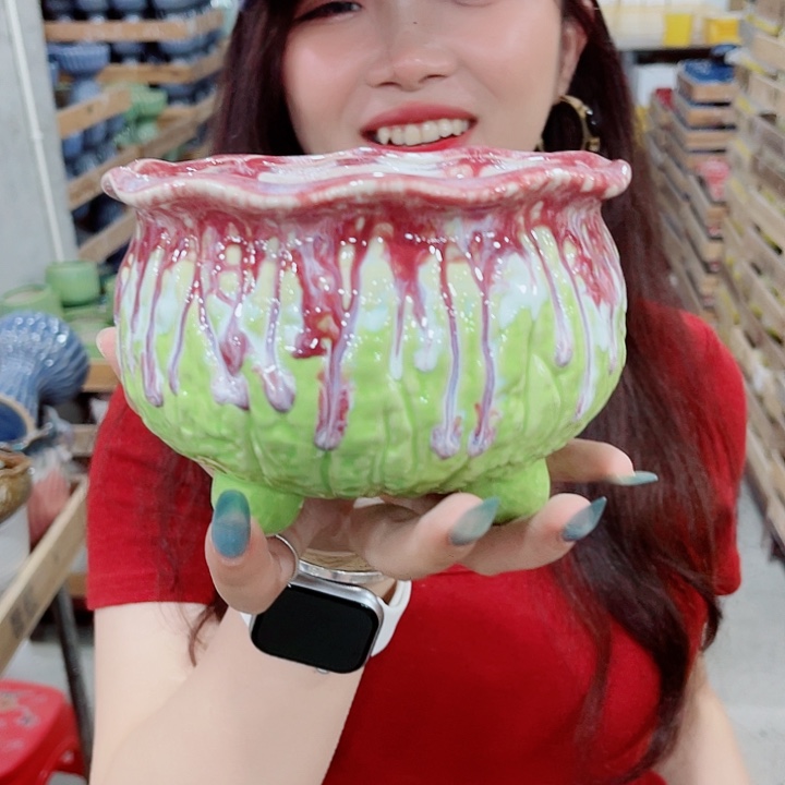 有孔，凑10元包邮陶瓷花盆发货！