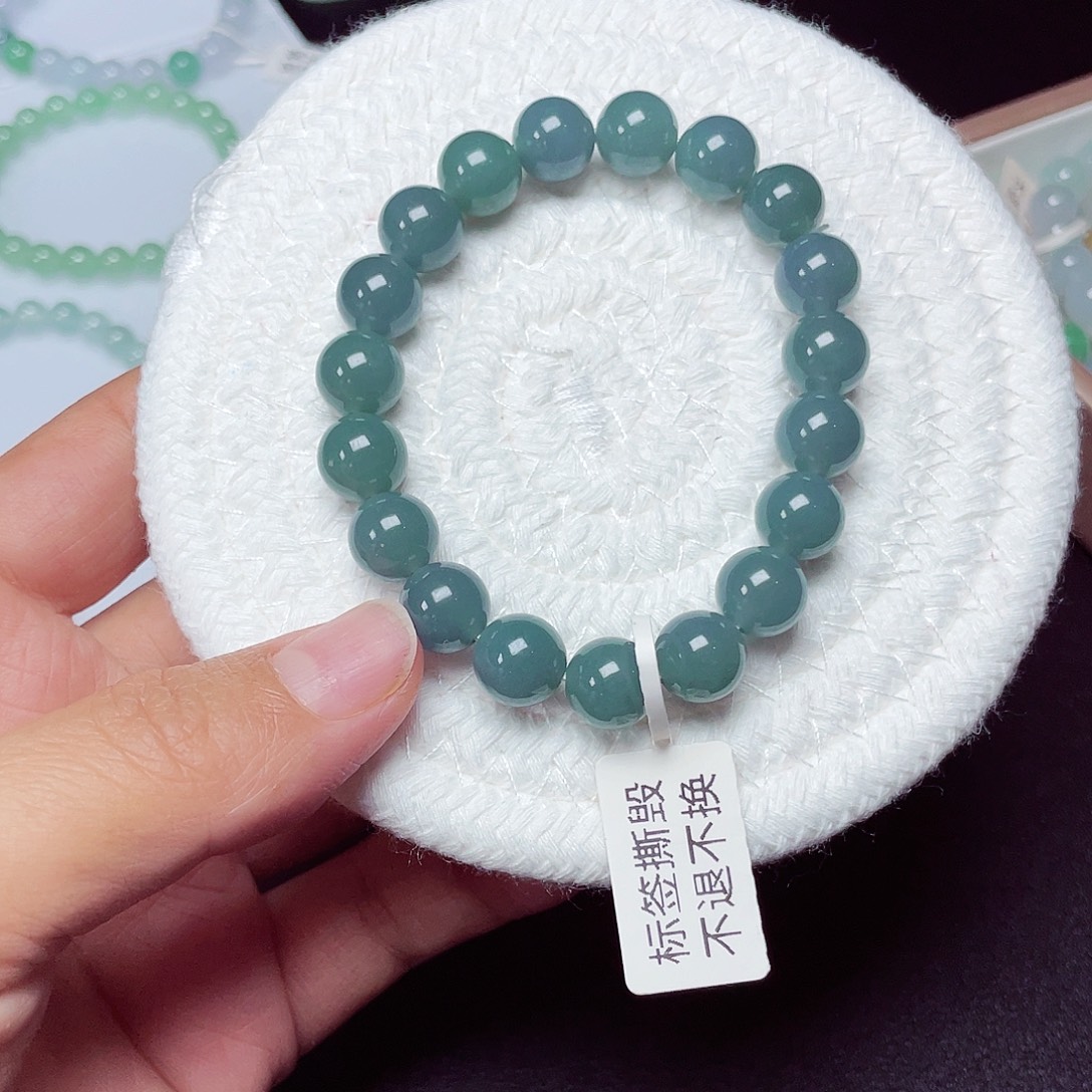 翡翠未镶嵌手链天然缅甸翡翠A货卡10