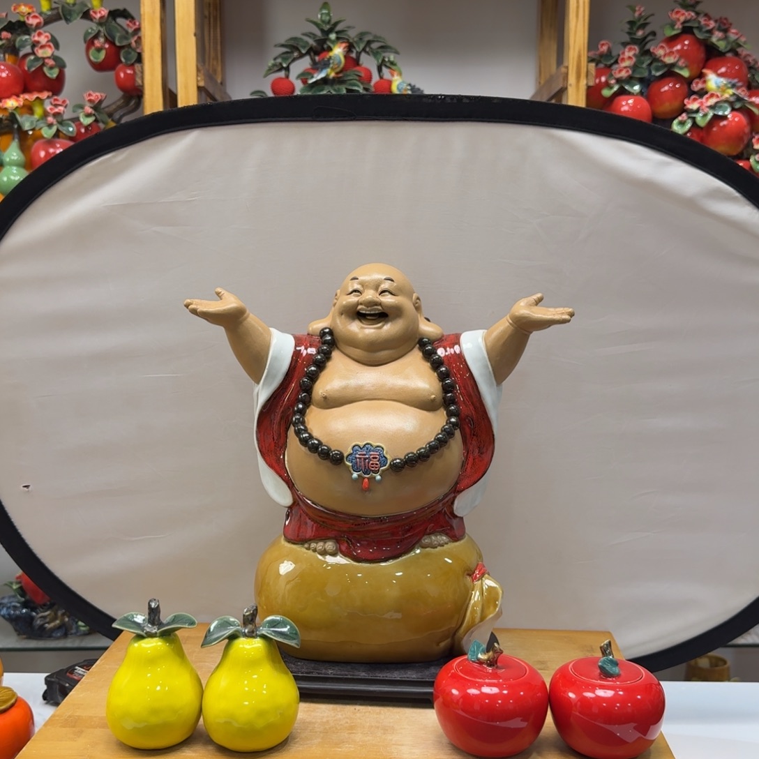陶瓷拥有佛送苹果柚子高38