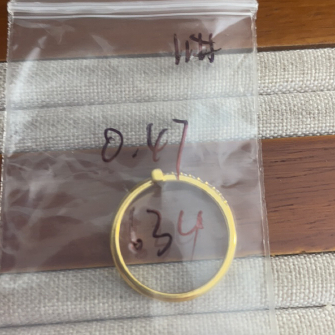 克重0.47 11号 T字6D戒指 足金999