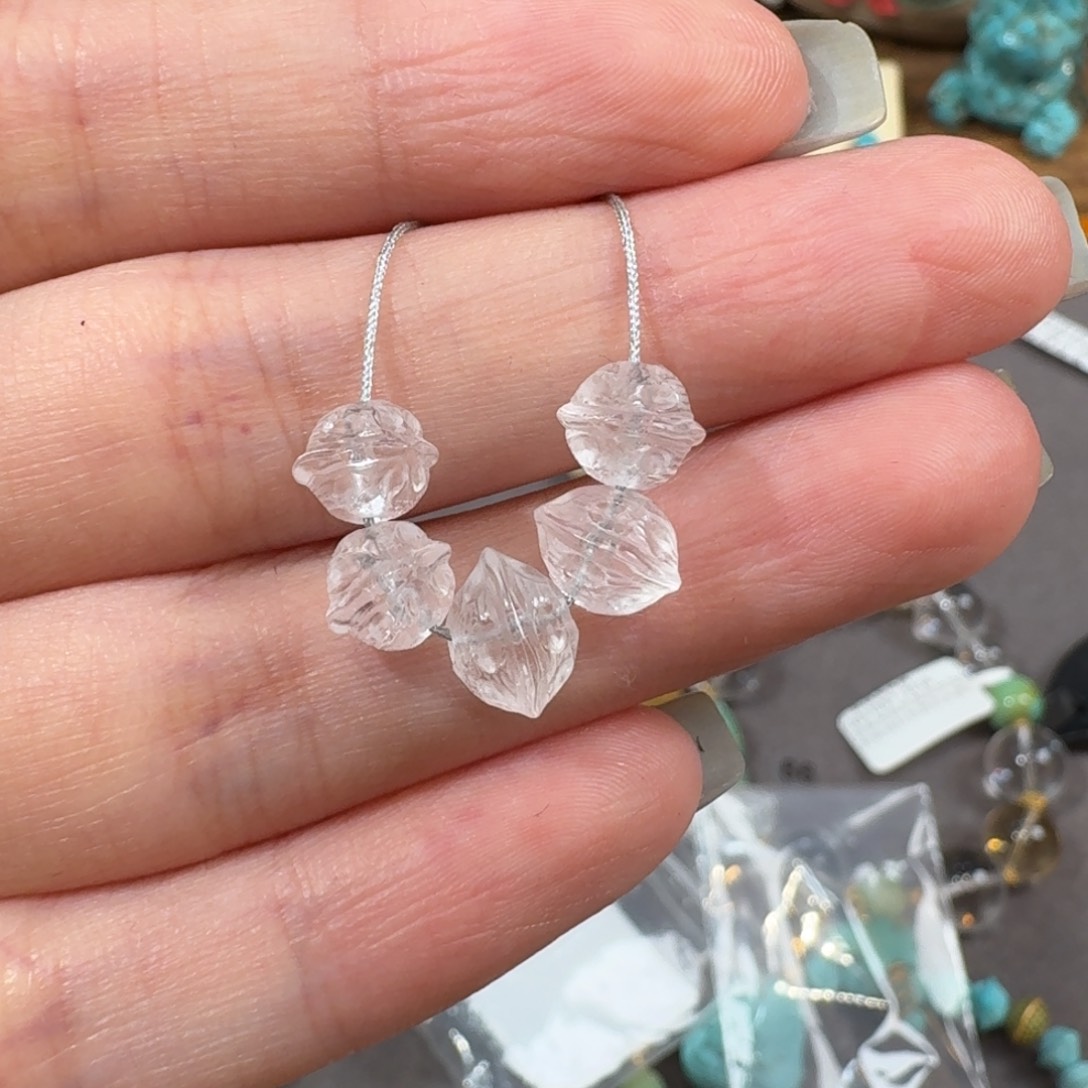 水晶珠宝半成品未镶嵌白水晶百香籽珠子