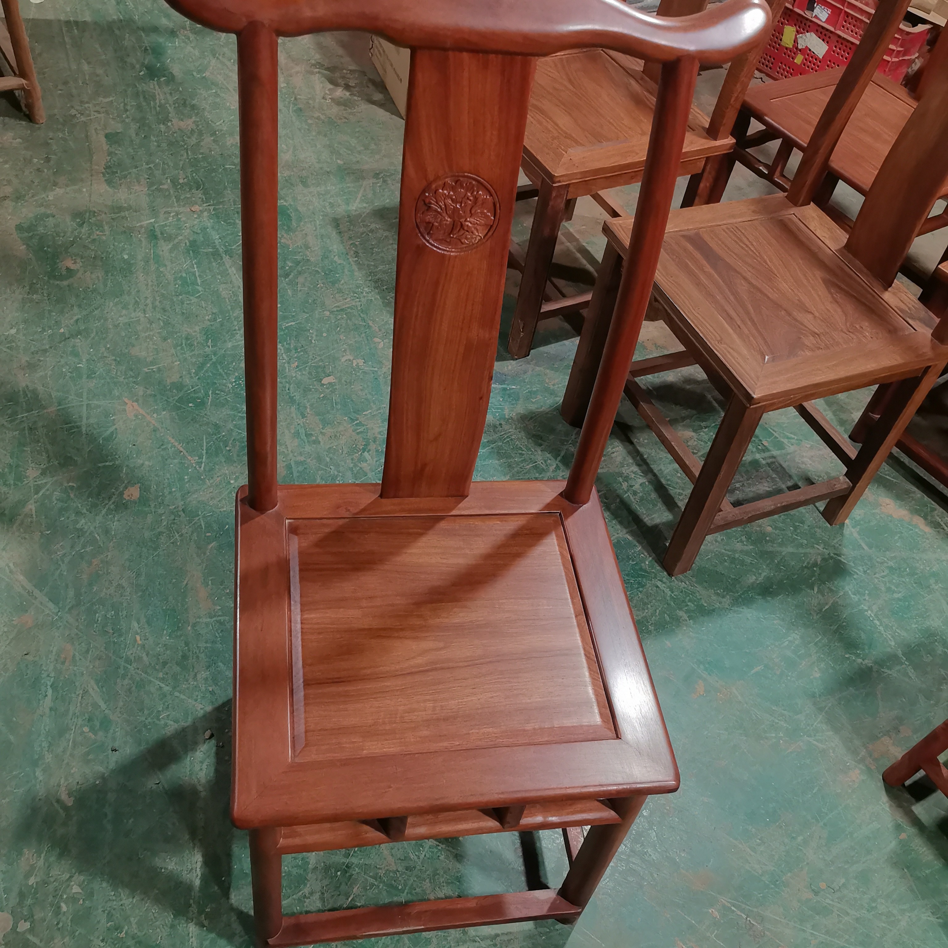 红木小官帽椅中式实木家用客厅茶几椅阳台休闲靠背椅蜂蜡