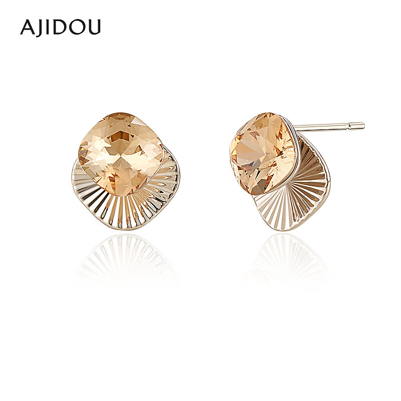 合金仿水晶耳饰 AJIDOU阿吉豆耳饰女款复古小众设计耳钉【CB】