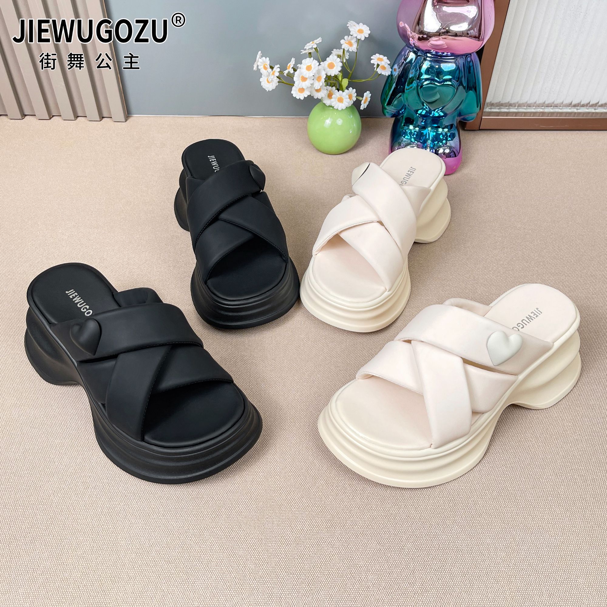 【莱莱】拖鞋女夏季外穿2025新款配裙子绝美高跟一字拖增高凉拖鞋