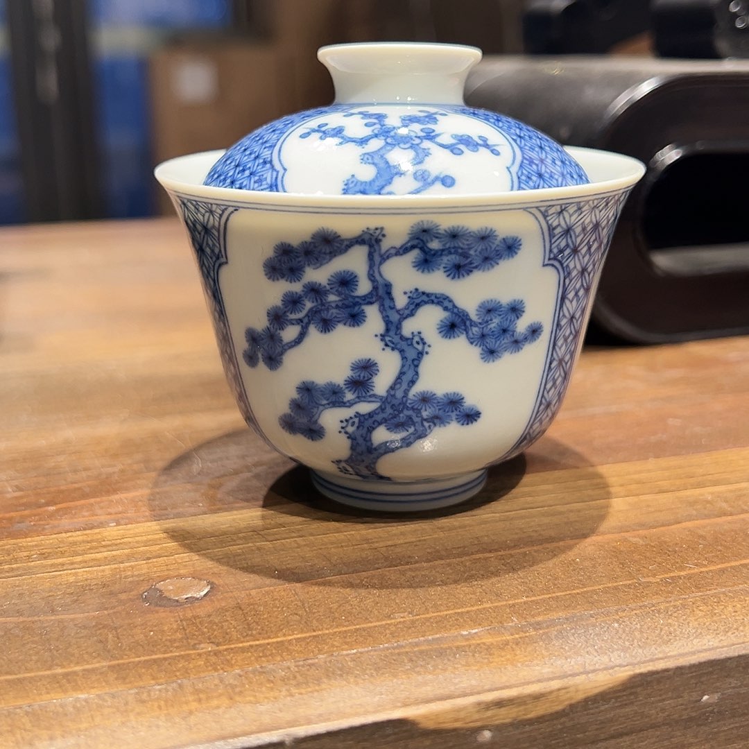 沐月山房岁寒三友盖碗