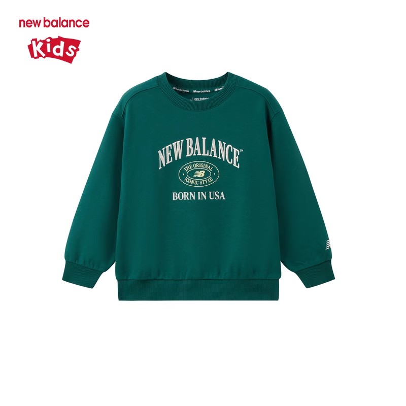 New Balance中大童男孩卫衣男女童6-12岁潮高级感儿童装7ZF1E043