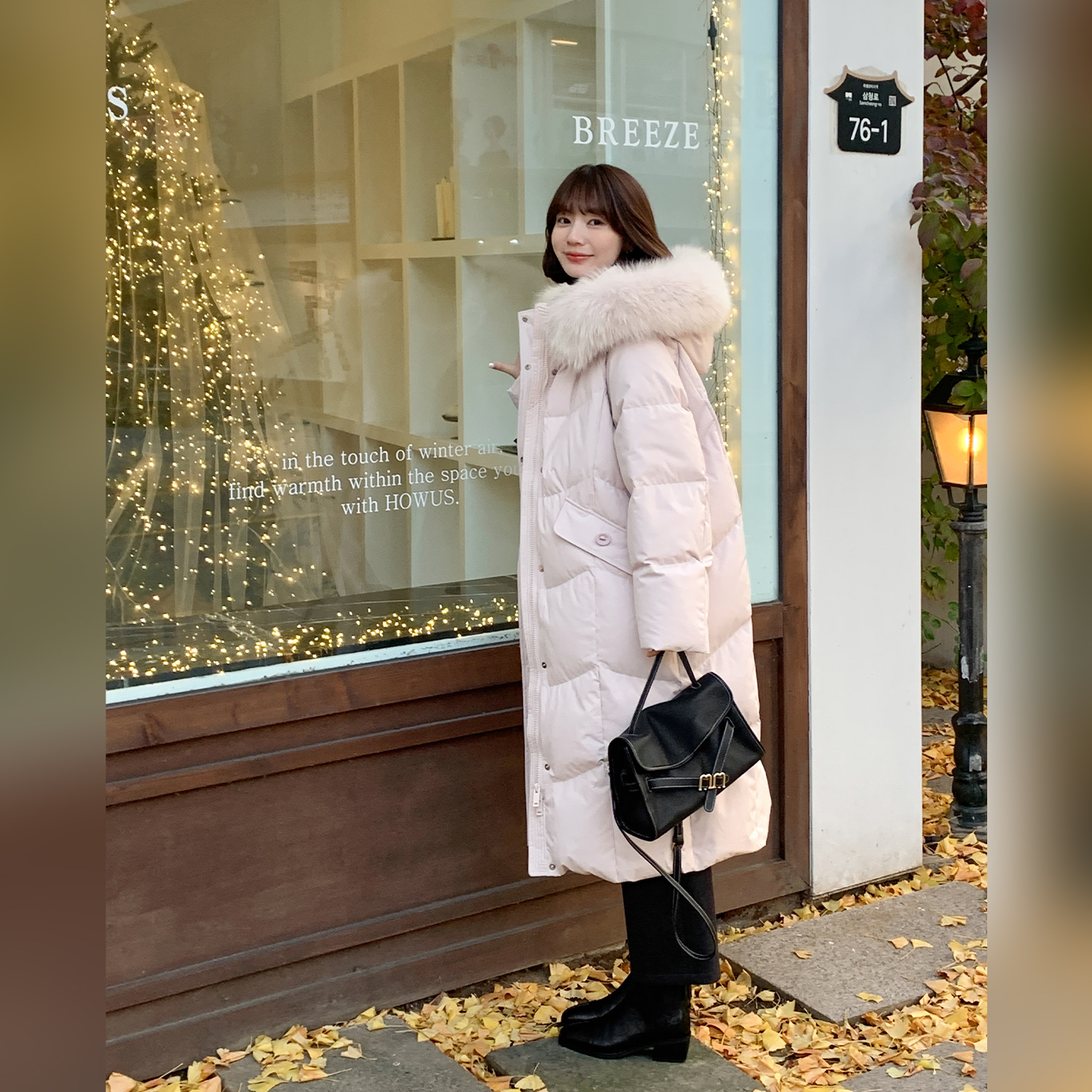 【双十二92折】【雪域蔷薇】FS512W049毛领长款羽绒服