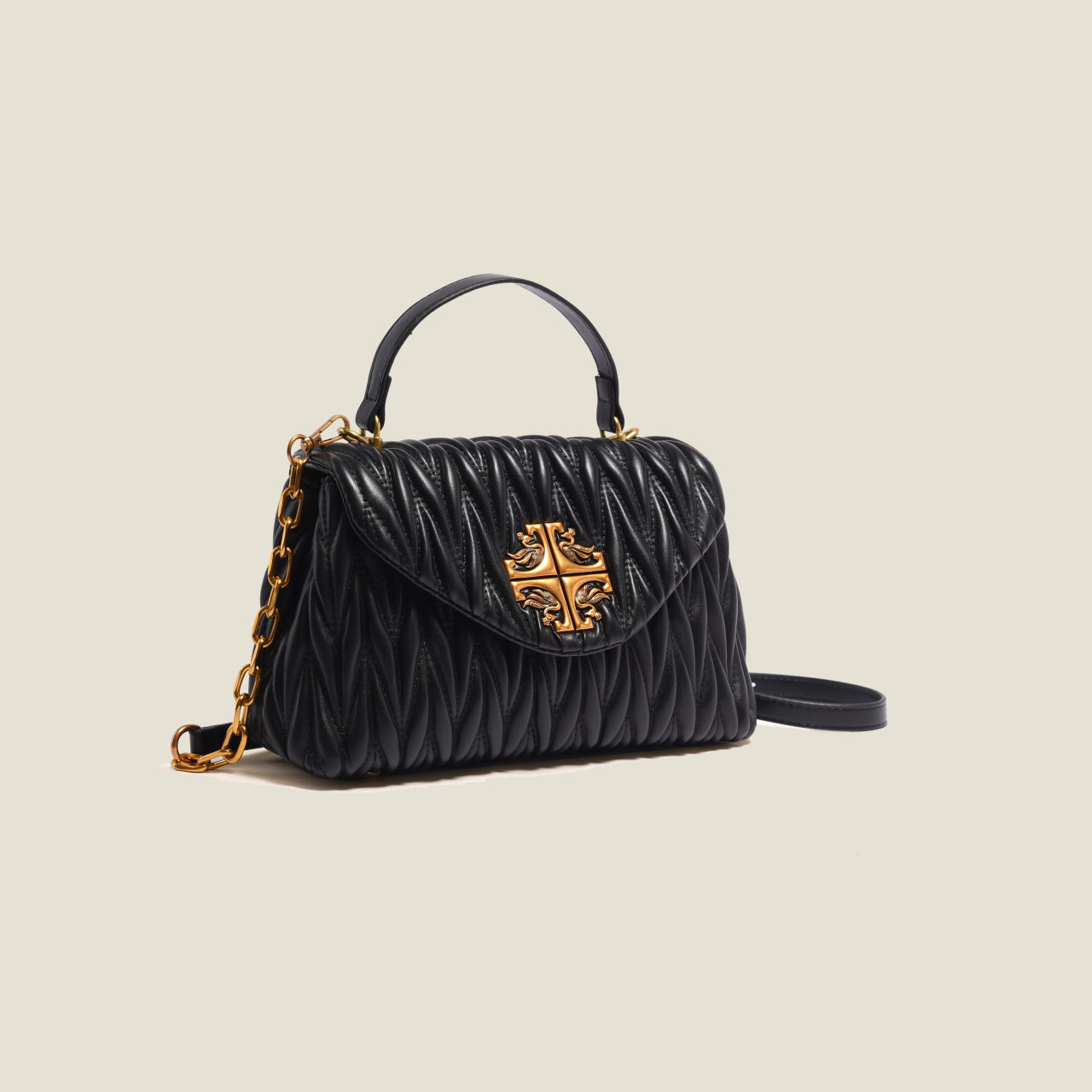 单肩包经典百搭女士斜跨时尚韩版洋气 休闲简约ins通勤 1018黑