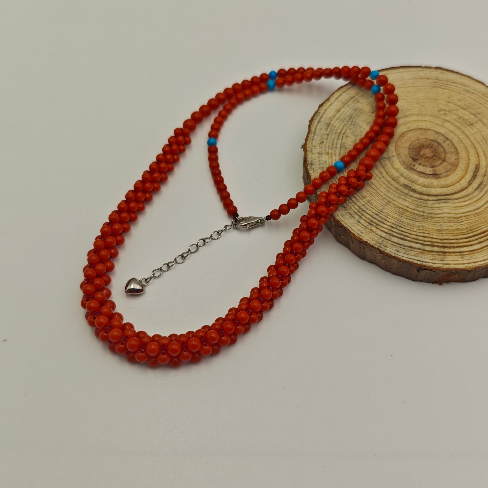 【中展红珊瑚】天然红珊瑚多圆珠DIY项链   多样性发一