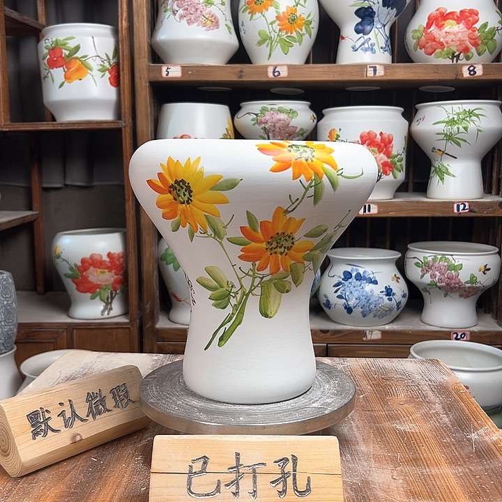 摆件火窝向日葵陶瓷陶瓷新款陶瓷