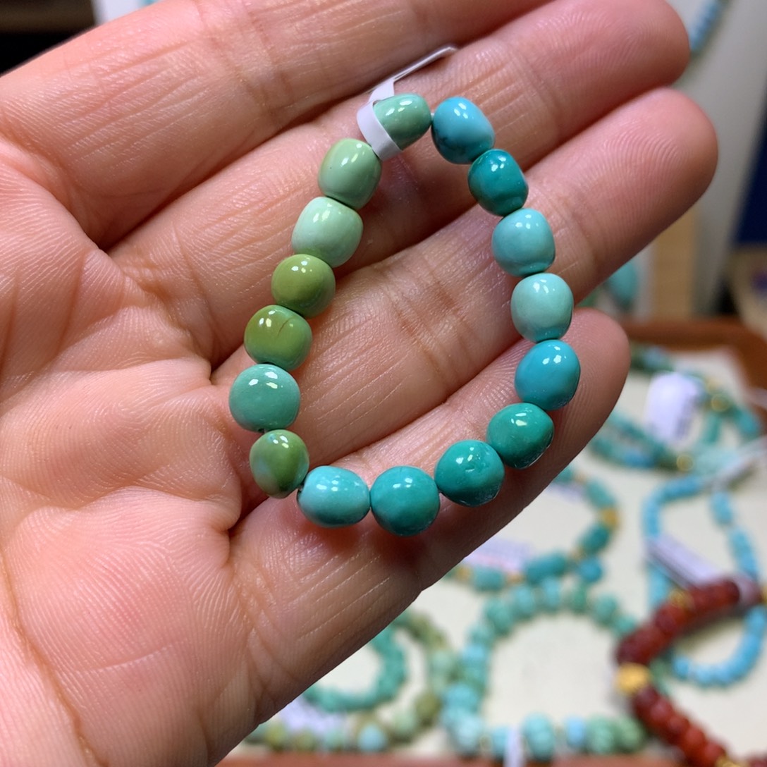 绿松石未镶嵌糖豆半成品