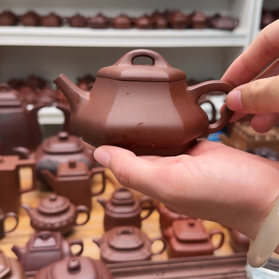 紫砂茶壶紫砂壶六方锦瓢180cc