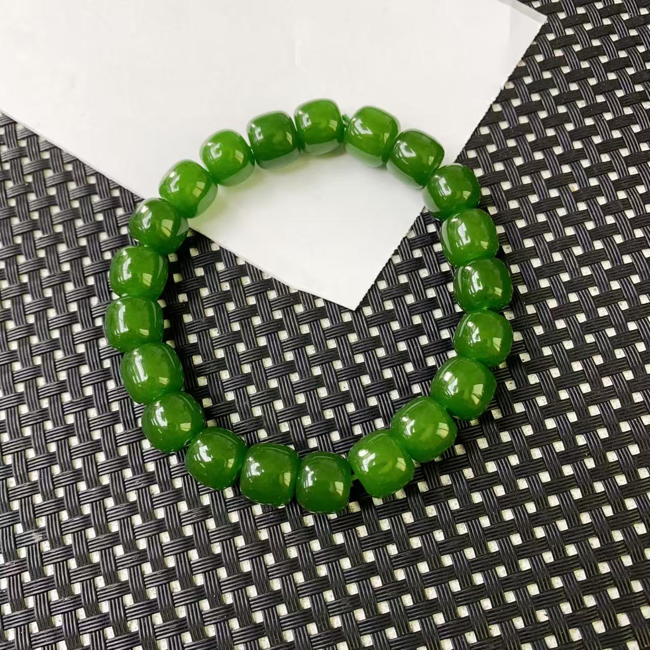 [石矿]A1156俄绿系桶珠手链10M