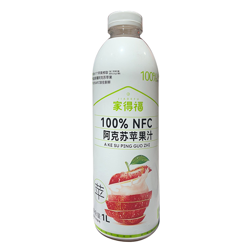 得福臻选100%NFC阿克苏苹果汁1L