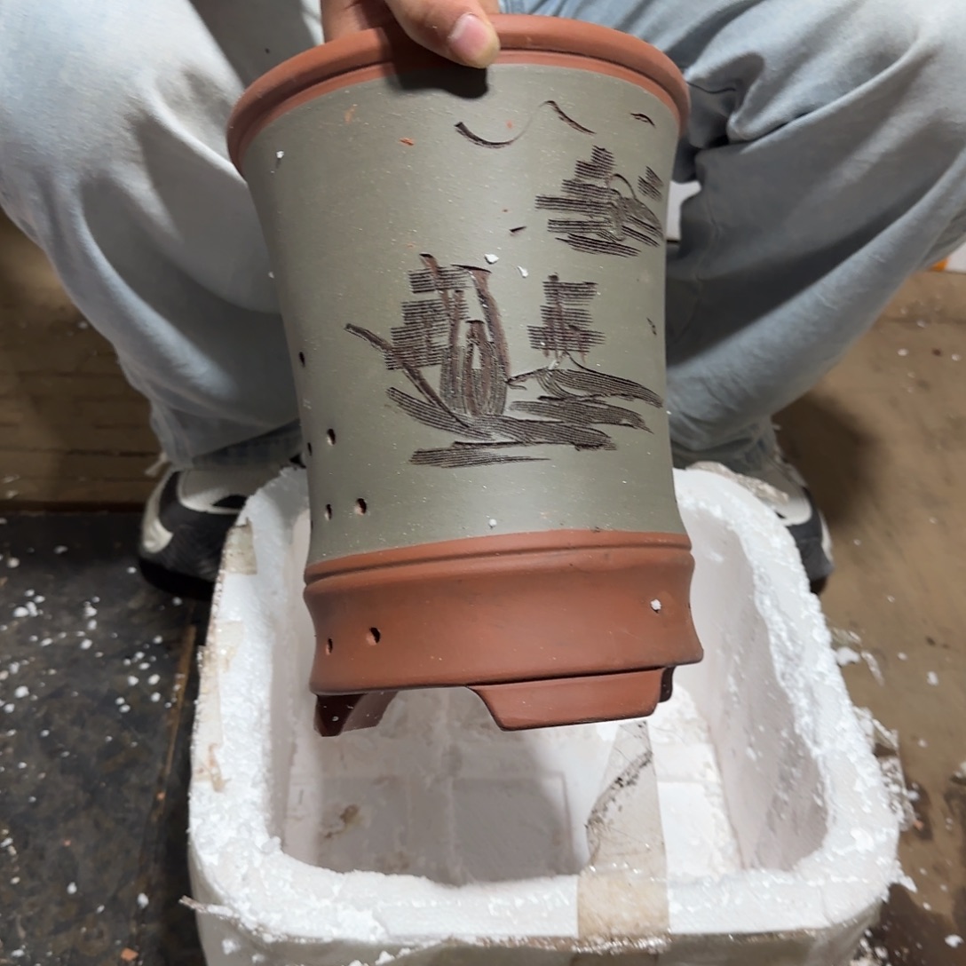 紫砂花盆口径18.22口径