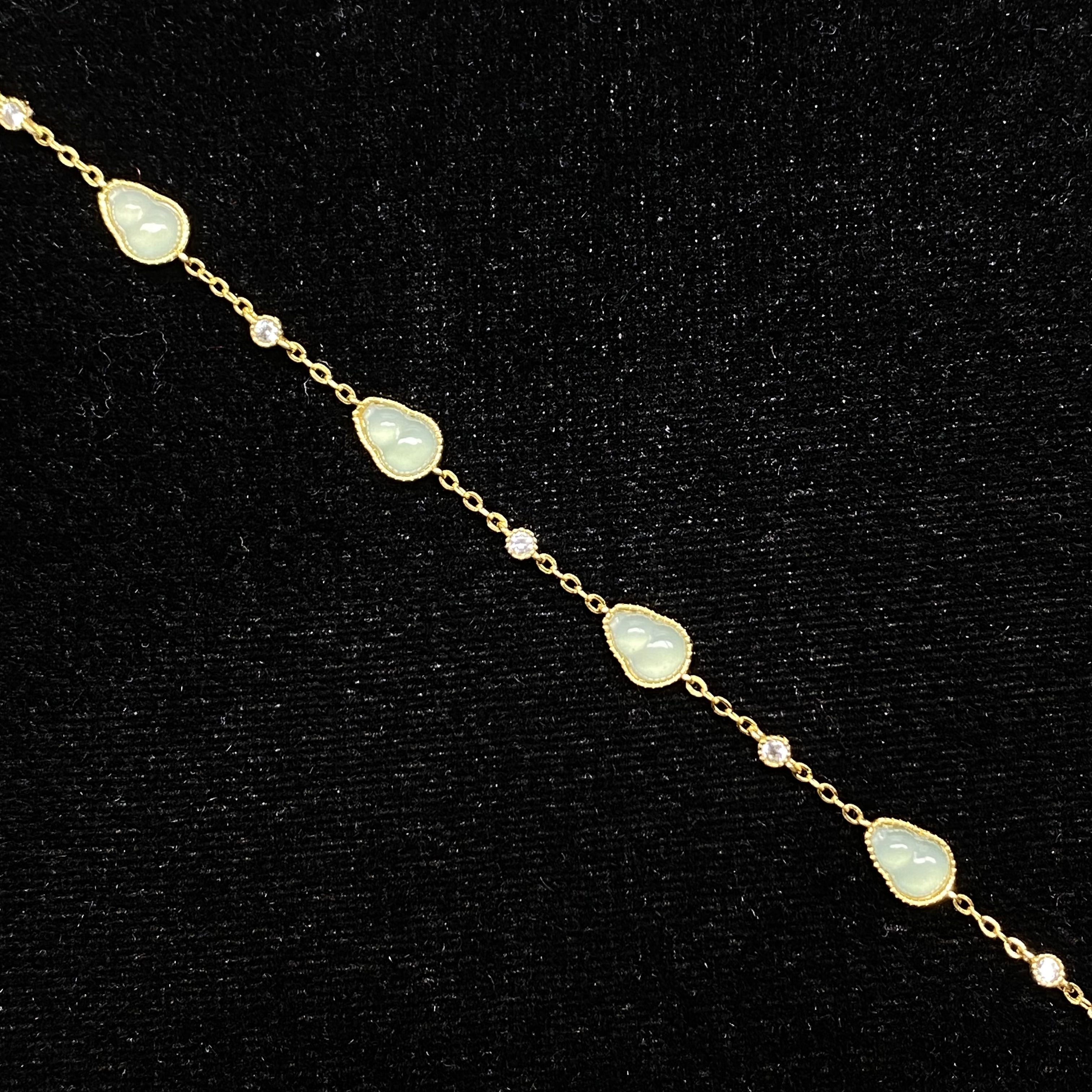 s925银白冰高冰设计款葫芦手链简约轻奢百搭气质精致手饰金色镶嵌