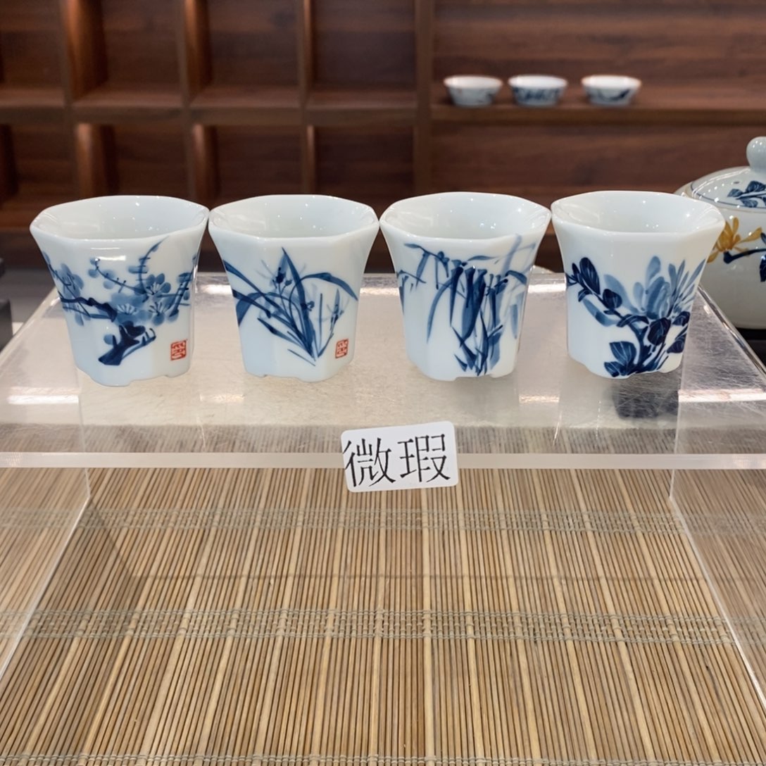 釉下彩老陶泥手工绘制