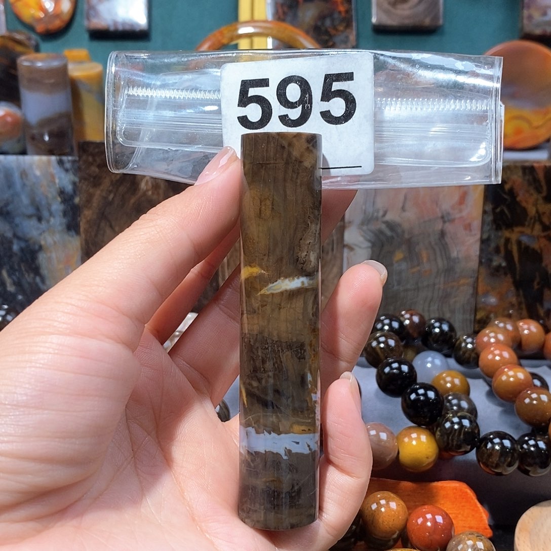 硅化玉天然北票硅化玉手把未镶嵌