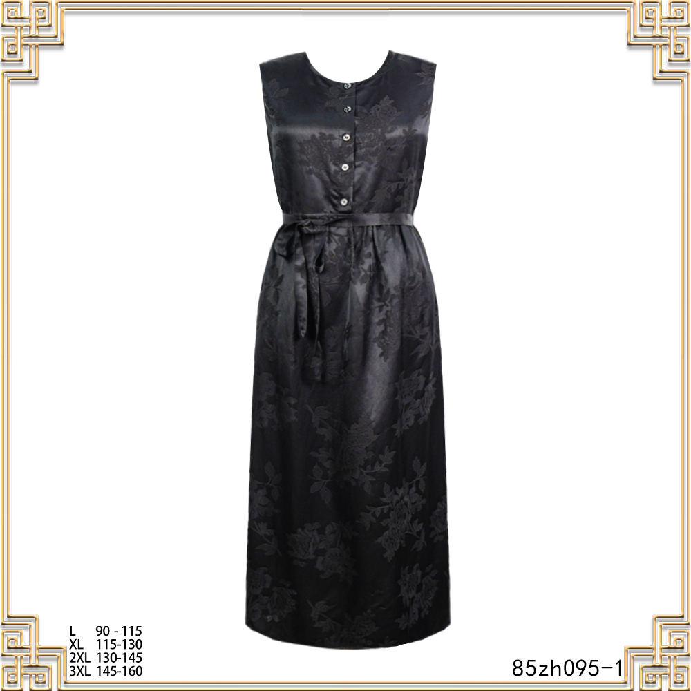 LL2025夏季新款女时尚玫瑰花前后双穿无袖套头连衣裙85zh095-1