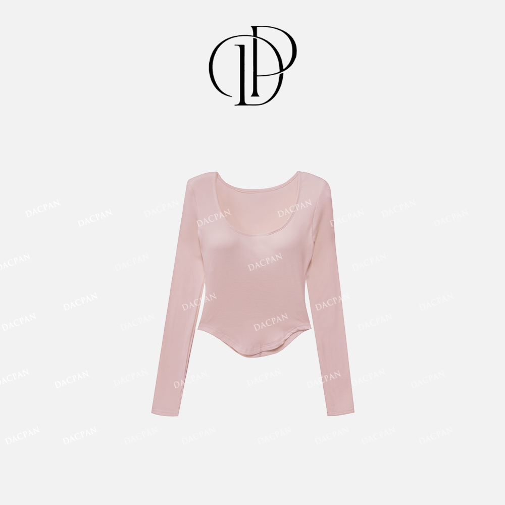 DACPAN-“轻松简讯”圆领磨毛长袖上衣 有胸垫 2024/盼•PP  3696
