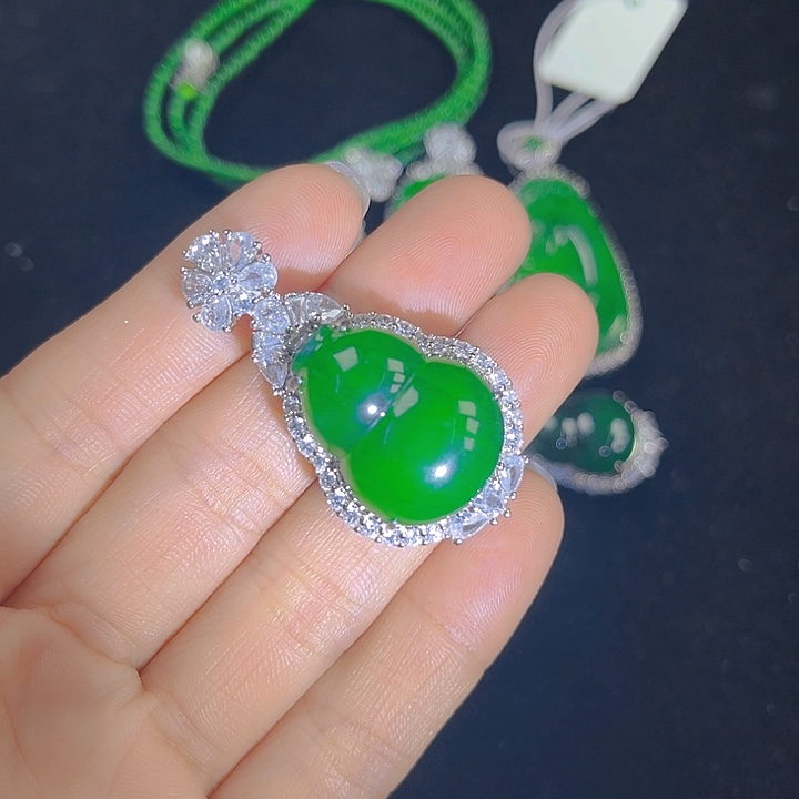 翡翠吊坠(不含链)银S925镶嵌