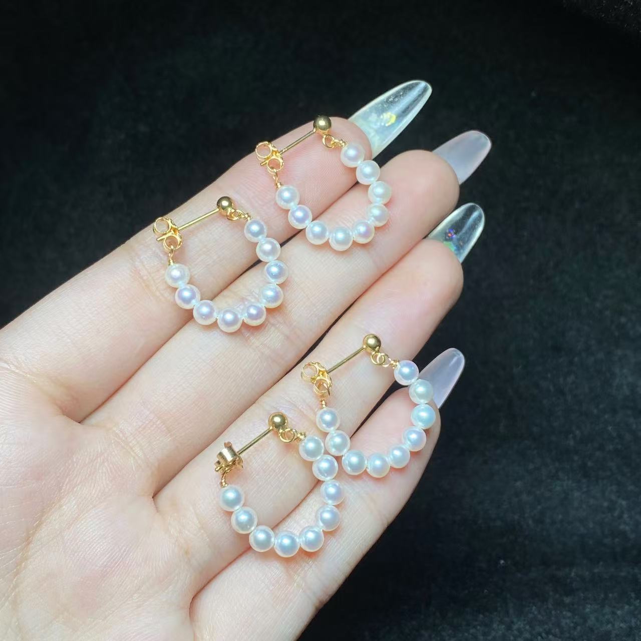 【小北好物】淡水珍珠耳扣尺寸约3-4mm【多样性发一】QJ10X115